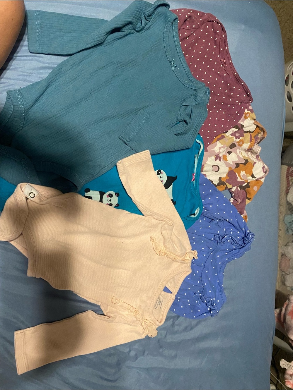 Bundle of six long sleeve onesies 9 months
